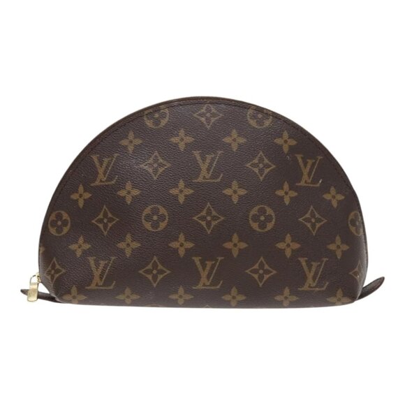 LOUIS VUITTON Monogram Trousse Demi Ronde Cosmetic Pouch M47520 LV Auth 91944 - Picture 1 of 16